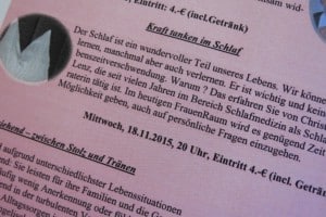 Kraft tanken im Schlaf @ kulturladen Ziegelstein | Nürnberg | Bayern | Deutschland