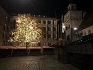 beleuchteter Strassenbaum